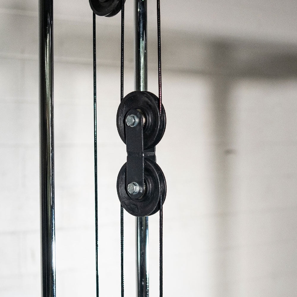 Titan Fitness Short Lat Tower Rack Attachment Fits T-3 and X-3 Series Bolt-Down Power Racks, 300 LB Olympic Plate-Loaded Capacity, Lat Bar & Low Row Handle Included