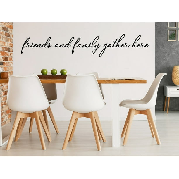 Friends And Family Gather Here Cursive Kitchen Wall Decal Walmart Com Walmart Com