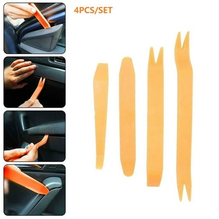 

QXKE 4Pcs CAR TRIM REMOVAL TOOL KIT PANEL DOOR PRY DASH INTERIOR CLIP PLASTIC