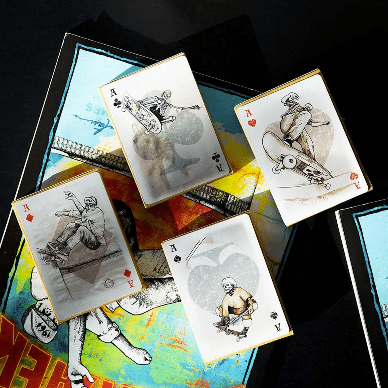 LANCE MOUNTAIN SKATING SKELETONS PLAYING CARDS by Fulton