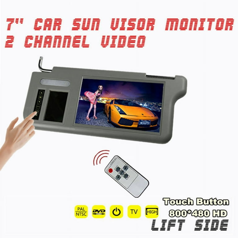 7Inch Car Sun Visor Rear View Mirror Screen LCD Monitor 2 Channel Video  Parts