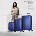 thumbnail image 3 of DUKAP Crypto 3-Piece Hardside Luggage Sets with Spinner Wheels, Handle and Trolley, (20"/28"/32"), Blue, 3 of 13