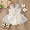 thumbnail image 4 of Huowey Girls Sleeveless Floral Embroider Tulle Backless Romper Bodysuits Boho Dailywear, 9-12 Months, 4 of 8