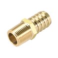 thumbnail image 1 of Adaptador de conector de manguera de barbilla de latón de 3/4 pulgadas x NPT macho de 1/2 pulgadas 1 pieza, 1 of 3