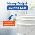 thumbnail image 4 of ePackageSupply White 5-Gallon Bucket with Lid | Made in USA | Food Grade | Heavy-Duty Extra Durable Plastic Bucket | Multi-Use Food Grade Buckets with Lids | Easy Stack and Store | BPA Free | 6 Pack, 4 of 9
