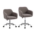 thumbnail image 3 of Linon Rylen Mid Back Task Chair with Adjustable Height and Swivel, Silver/Gray Sherpa, 3 of 10