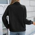 thumbnail image 5 of Ailaofu Womens Casual Textured Sweatshirt Colorblock Striped Collar Quarter Zip Long Sleeve Pullover Tops, 5 of 7