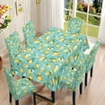 thumbnail image 2 of Xoenoiee Lemon Flower Pattern 7 Pcs Tablecloth Chair Covers Set Removable Washable Table Cover with 6 Stretch Seat Slip Covers for Home Hotel Dining Room Banquet Wedding Party Decor, 2 of 6