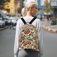 thumbnail image 7 of FORMRS Mini Backpack Purse for Women Quilted Travel Daypack Casual Shoulder Bag, Beige Tomatoes Pattern, 7 of 7
