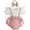 Pink, variant on Newborn Baby Girl Summer Clothes Infant Romper Floral Suspender Dress Ruffle Short Sleeve Onesie Spring Outfit Jumpsuit with Headband (Coffee,3-6 Months)