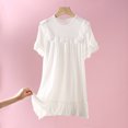 thumbnail image 2 of adviicd Robe pour Filles Robe Maxi Manches Courtes Décontractée de Vacances avec Poches Blanc,110, 2 of 3