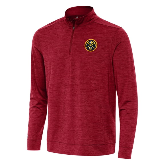Men's Antigua Cardinal Denver Nuggets Bright Quarter-Zip Top