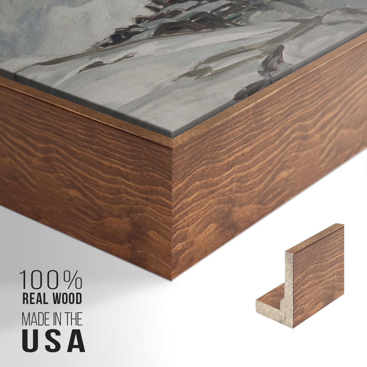 Vintage Landscape-CLX By Wexford Home Framed in Walnut Wood Gallery Wrapped Canvas 17 in. x 25 in.