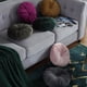thumbnail image 2 of Cojines redondos de terciopelo de color liso para silla, sofá, cojín de calabaza, cojín redondo plisado para decoración del hogar, cama, coche, cojín de suelo (gris), 2 of 7