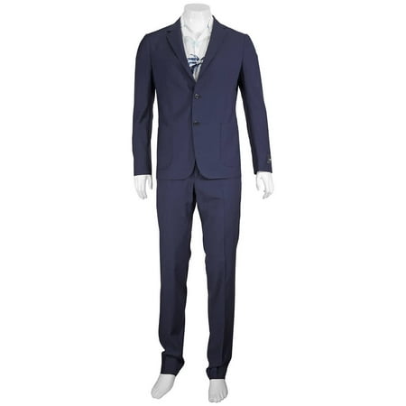 Ermenegildo Zegna Men's Blue Single-breasted Two-piece Suit, Brand Size 56