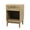 Light Brown 1 Drawer and 1 Cubby Shelf Geometric Rectangle 18" x 18" x 26", variant on DecMode 36" x 32" Black Wood 3 Drawer Chest with Beige Rattan Drawers and Gold Handles, 1-Piece