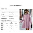 thumbnail image 4 of Women's Fall Long Sleeve Dress Mock Neck Tiered Mini Babydoll Dress Casual Swing Tunic Shift Dresse, 4 of 12