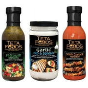 Garlic Dip & Spread, Shish Tawook Marinade, and Fattoush Dressing - Pack of 3 - 12 oz each