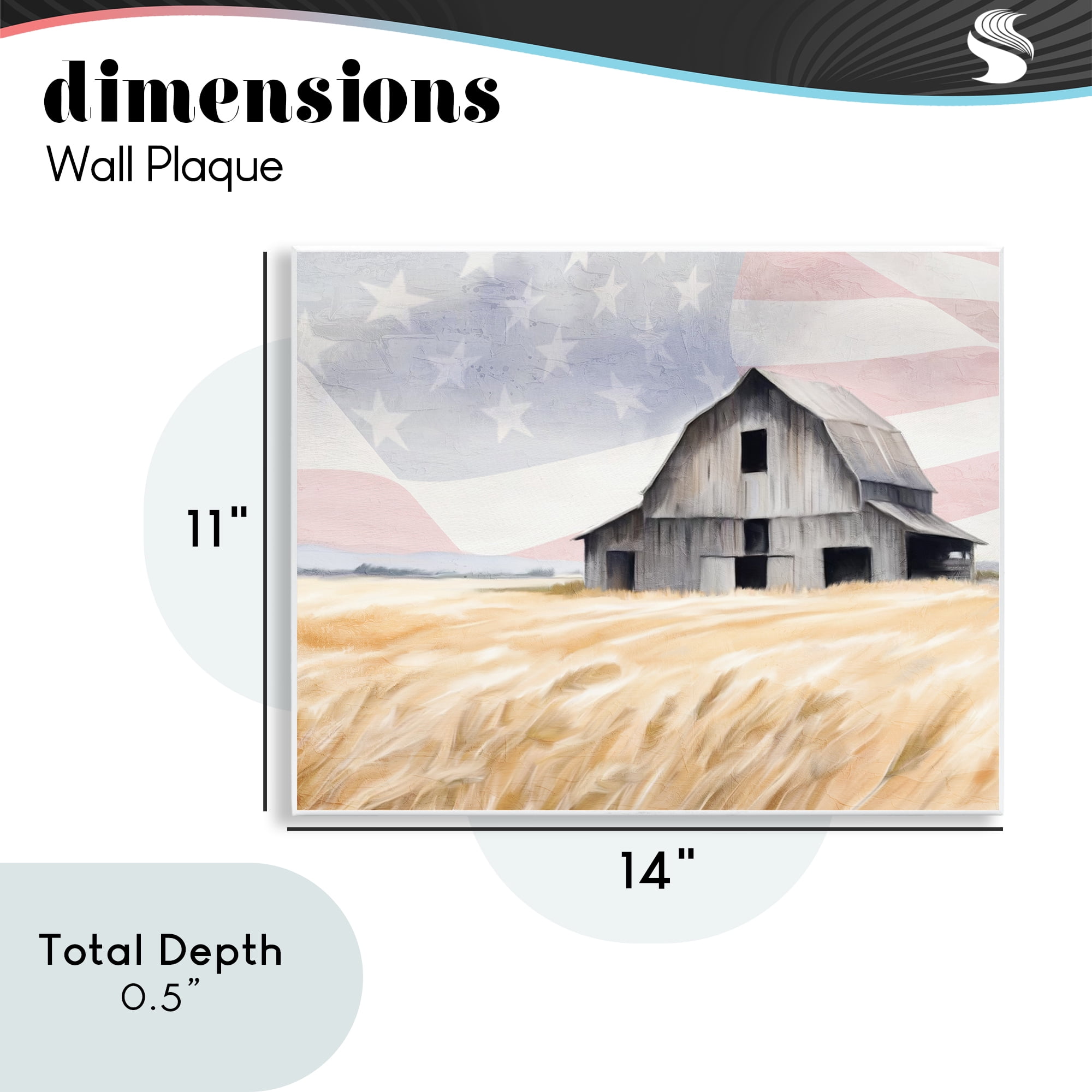 Stupell Industries Amber Waves of Farmland Wall Plaque Art, design by Kim Allen