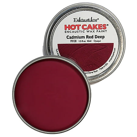 UPC: 0813043010956 | Enkaustikos Hot Cake Encaustic Wax Paint  1.5 oz. Tin  Cadmium Red Deep