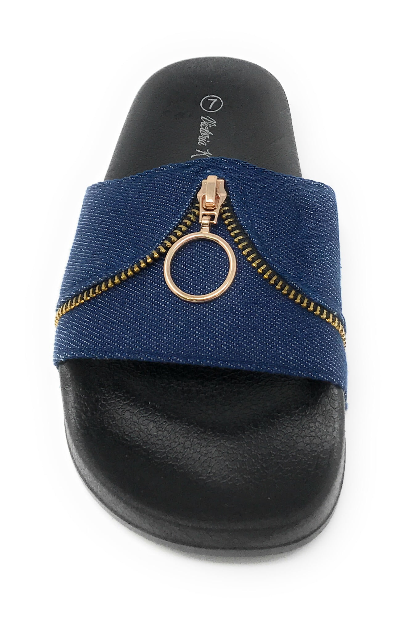 Victoria K Women's Zipper Slider Sandals