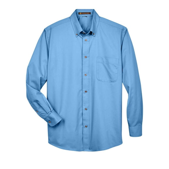 Harriton M500 Men's Easy Blend™ Long-Sleeve Twill Shirt with Stain-Release (2 PACK)