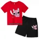 thumbnail image 3 of Conjunto de camiseta de dos piezas con puntadas bonitas para bebé y niño, cuello redondo, informal, manga corta, pantalones cortos de manga corta para niña, 3 of 5