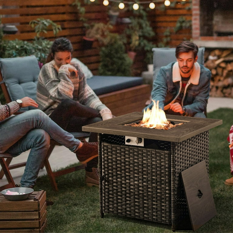 PARKWELL 5-Piece Patio Conversation Set with 4 Swivel Glider Lounge Chairs and Fire Pit Table,50,000 BTU, Outdoor Furniture Set for Garden, Deck, PARKWELL 5-Piece Patio Conversation Set with 4 Swivel Glider Lounge Chairs and Fire Pit Table,50,000 BTU, Outdoor Furniture Set for Garden, Deck,