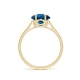 thumbnail image 2 of ANGARA Natural Five-Petal Flower 1.9 ct London Blue Topaz Ring in 14K Yellow Gold for Women (Size-8mm) | November Birthstone, Anniversary, Jewelry Gift for Women | Natural London Blue Topaz Ring, 2 of 8