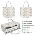 thumbnail image 2 of Large Capacity Tote Bag,Colorful Mushroom Floral White Pattern Handbag Fashion Luxury Tote Bag,15.7"x13"x 5.1" Inches,Laptop Compatible, 2 of 6