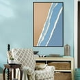 thumbnail image 2 of IDEA4WALL Framed Canvas Prints Wall Art Torn Blue & Tan Textured Color Field Geometric Shapes for Living Room, Bedroom, Office Ready to Hang - 24x36 inches, 2 of 4