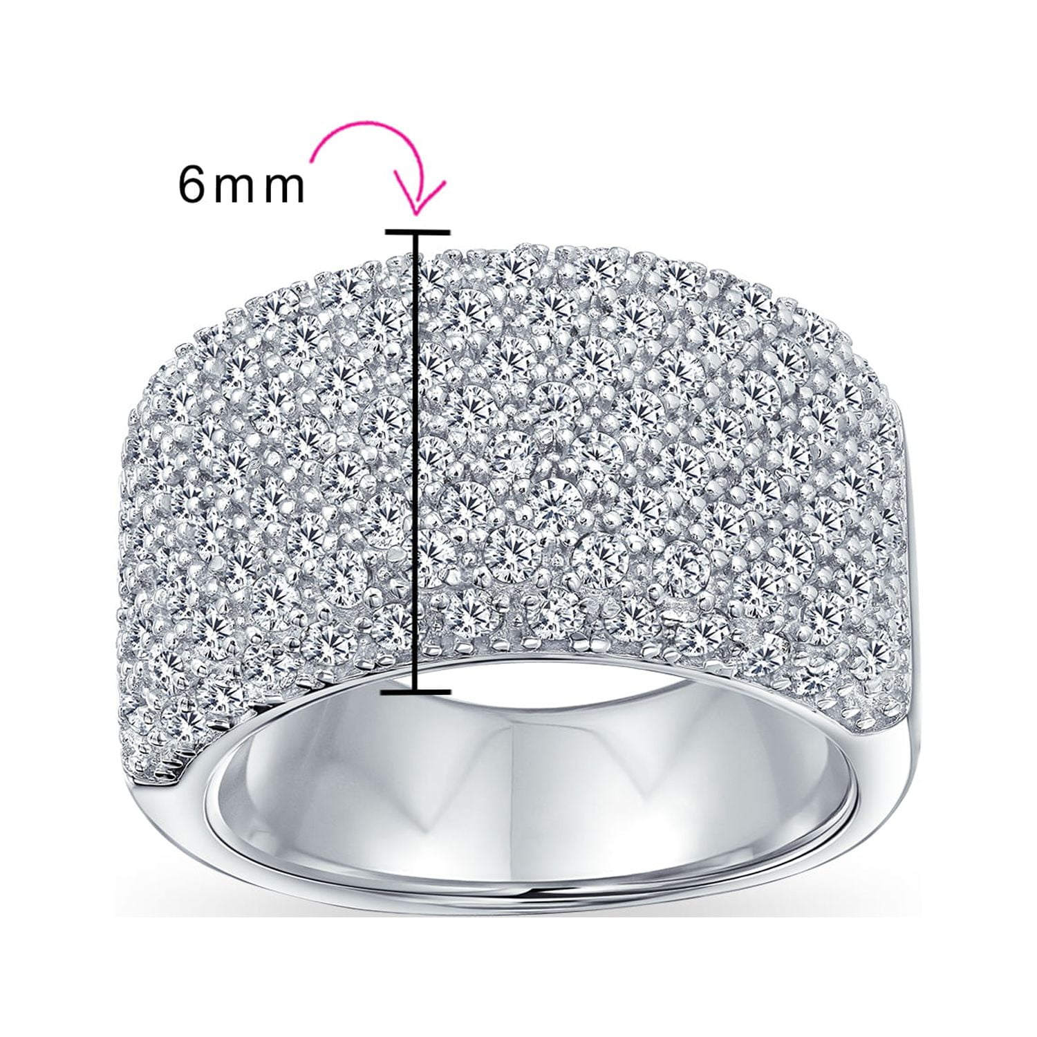 Personalized Micro Pave AAA Cubic Zirconia Cocktail Anniversary 