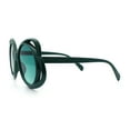 thumbnail image 6 of Womens Scribble Petal Rim Plastic Round Cute Feminine Sunglasses All Green, 6 of 8