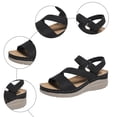 thumbnail image 6 of Rokment Women's Orthopedic Walking Sandals with Arch Support Comfortable Stylish Casual Leather Platform Wedge Orthotic Beach Summer Dressy Shoes Black Size 6, 6 of 8