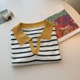 thumbnail image 4 of ZHENHONG V Neck Shirts for Women Long Sleeve, Women's Vintage Striped Long Sleeve Knitted T Shirt In Contrasting Colors Going Out Summer Tops, 4 of 4