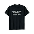 thumbnail image 1 of Camiseta gráfica divertida para hombre "Me gusta que me llamen buen chico" - Camiseta negra de algodón de manga corta, cómoda y versátil para el verano., 1 of 6