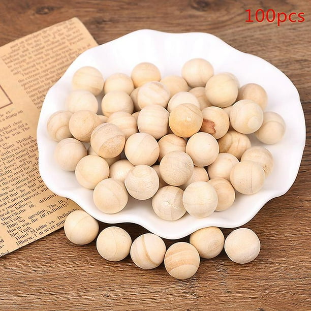 100 unidades de bolas de madera de alcanforos naturales para la salud, control de plagas, bolas de madera de cedro orgánico antiinsectos, anti-polilla, eliminación de olores Afortunado Sencillez