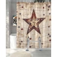 thumbnail image 3 of Split Shower Curtain for Transfer Bench, Texas Star Western Fabric Shower Curtains for Bathroom, Stars Country Retro Tub Sliding Transfer Bench Waterproof Bath Curtains 72"x96", 3 of 9