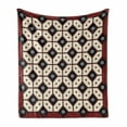 thumbnail image 1 of Ethnic Soft Flannel Fleece Throw Blanket, Javanese Batik Pattern Rhombus Mosaic with Dots Traditional Yogyakarta, Cozy Plush for Indoor and Outdoor Use, 60" x 80", Ruby Cream and Black, by Ambesonne, 1 of 6