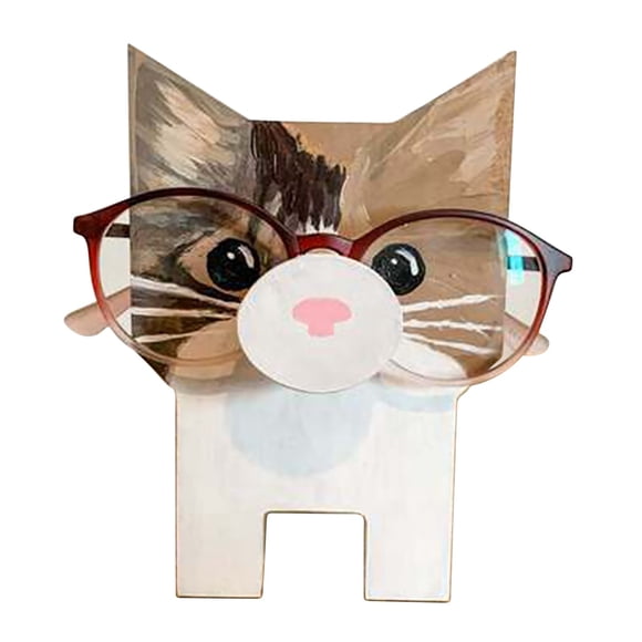 NANDIYNZHI Kitchen Gadgets Cute Creative Animal Glasses Frame Home Office Decoration Desktop Glasses Frame Wood 6.3*3.94*0.59 Inch (Clearance)Rack