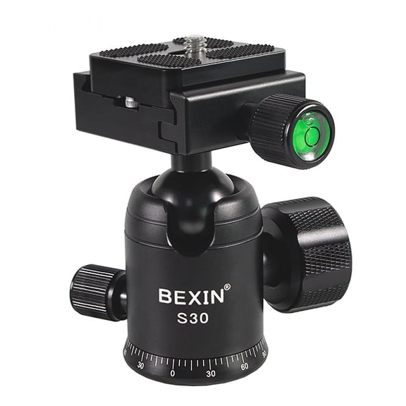 360° Panoramic Spherical Gimbal Tripod Head with Quick Release Plate – Aluminum Ball Head for DSLR, Mirrorless, Camcorders & Action Cameras