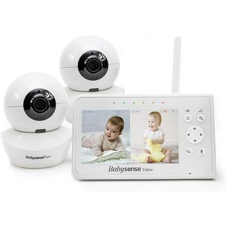 

Baby monitor 43 split screen video baby monitor with two cameras audio remote ptz 960 ft range open space adjustable night light two-way audio zoom night vision lullabies lullabies etc