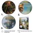 thumbnail image 3 of Designart "Green Panther expressionist Retreat" Animals Floater Framed Wall Art Living Room, 3 of 7