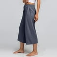 thumbnail image 3 of Mohiass Women's Capris Pull on High Waisted Lounge Wide Leg Capri Pants for Women Summer Yoga Womens Capris with Pockets Gray 2XL, 3 of 5