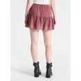 thumbnail image 3 of No Boundaries Drawcord Ruffle Mini Skirt with Lace Trim, Women's, 3 of 5