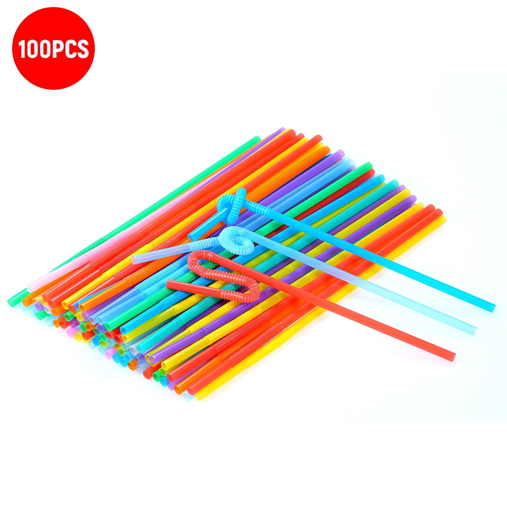 26CM Disposable Drinking Straws Flexible Single Use Drinking Straw Pack