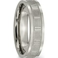 thumbnail image 4 of Titanium Roman Numerals 6mm Satin & Polished Flat Band (Size 12.5) Made In China tb345-12.5, 4 of 5