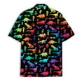 thumbnail image 4 of Funny Rainbow Dinosaur Alien Hawaiian Shirt For Men Aliens Tie Dye Mens Hawaiian Shirts Short Sleeve Button Down Shirt Men, 4 of 7