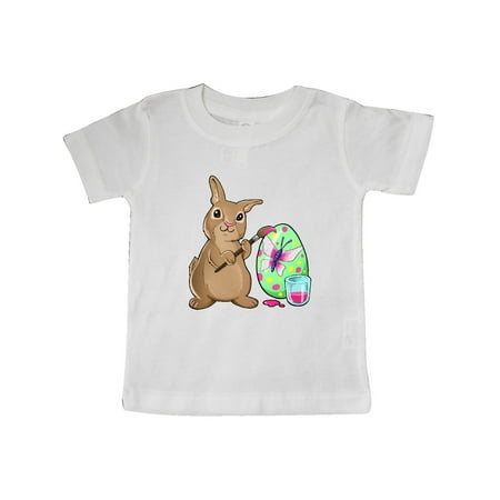 

Inktastic Cute Brown Easter Bunny Painting Egg Gift Baby Boy or Baby Girl T-Shirt