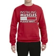thumbnail image 2 of Wild Bobby Installing Muscles Please Wait Gym/Workout Unisex Crewneck Graphic Sweatshirt, Red, X-Large, 2 of 5
